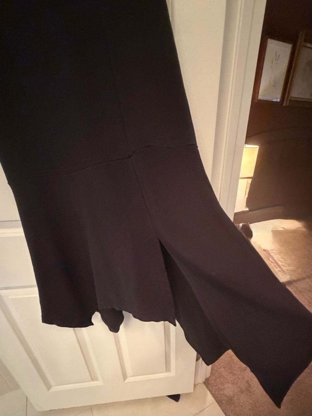 Anthropologie Black Asymmetric Midi Dress - Picture 12 of 13